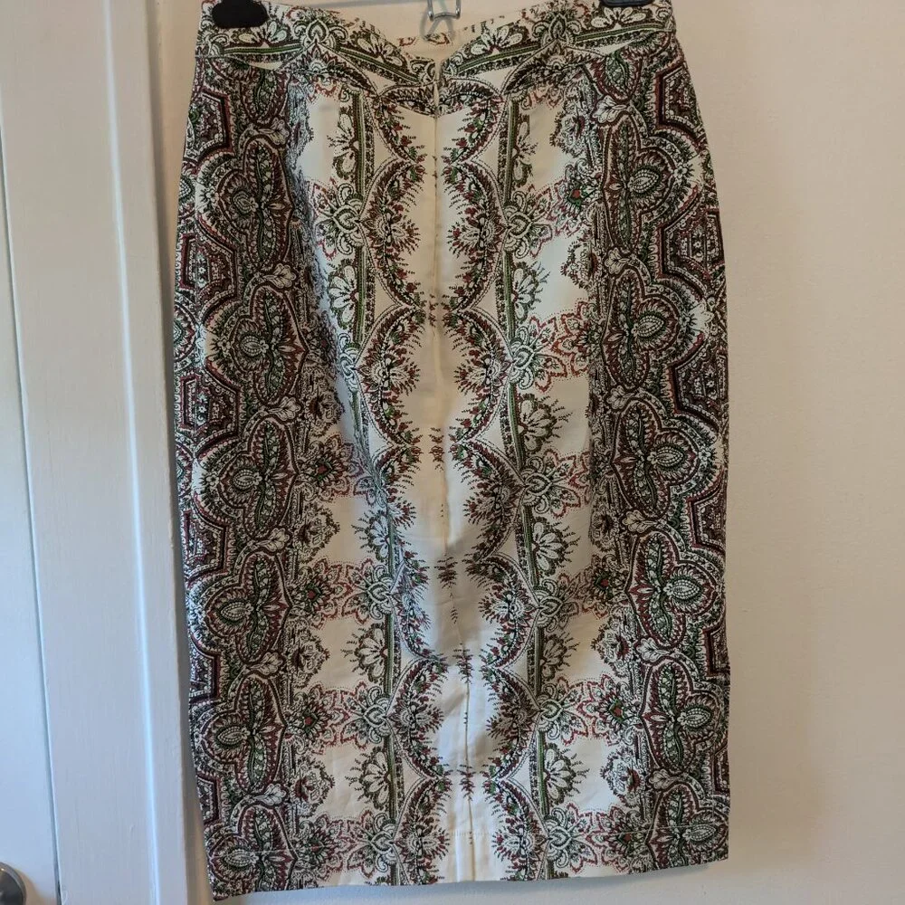 Anthropologie Maeve Printed White Button Front Skirt - Picture 8 of 11